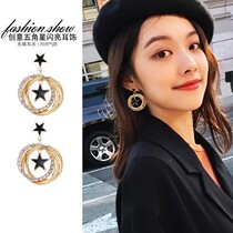 Dongdaemun new stars Diamond Circle earrings fall Korean temperament Joker trenderless earrings earrings female