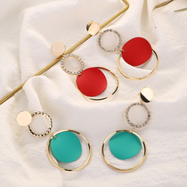 925 silver pin fashion exaggerated ring ring earrings Korean temperament long Net red earrings earrings earrings earrings female