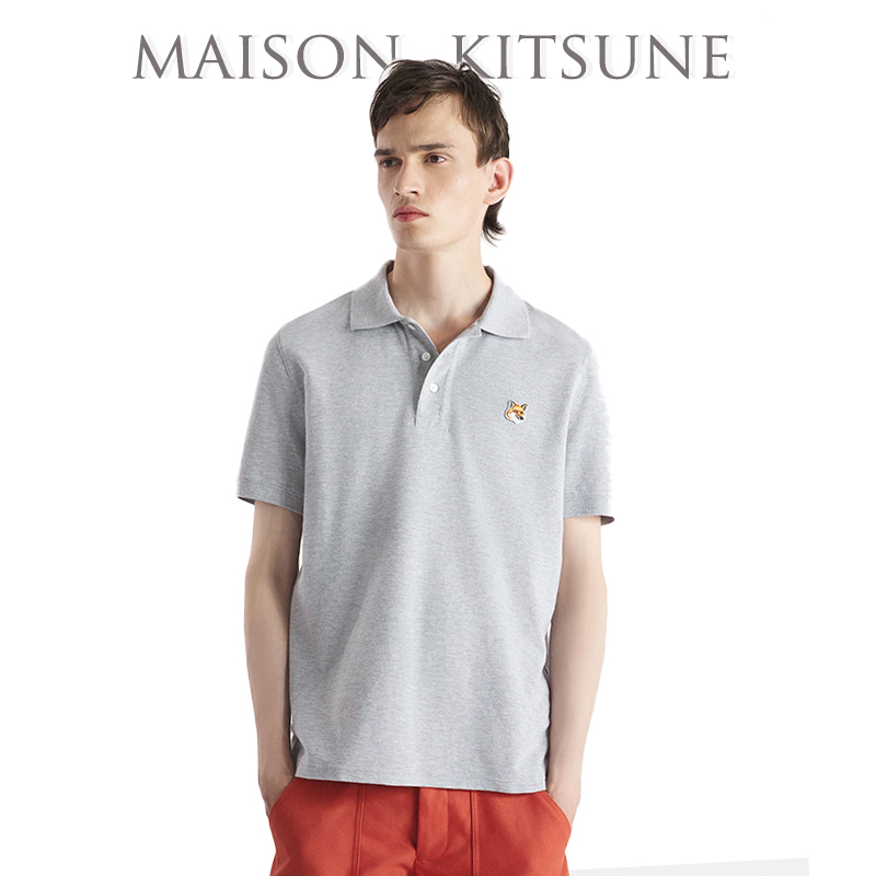 Maison Kitsune Lapel Polo Shirt Men's Short-Sleeved Loose Business Casual Embroidered Fox T-Shirt Summer Maison Kitsune Lapel Polo Shirt Men's Short-Sleeved Loose Business Casual Embroidered Fox T-Shirt Summer