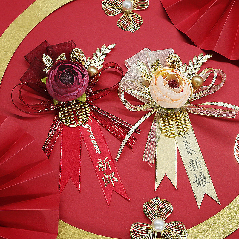 Groom and bride wedding corsage full set of super fairy forest wedding Korean bridesmaid best man family parents set of corsages