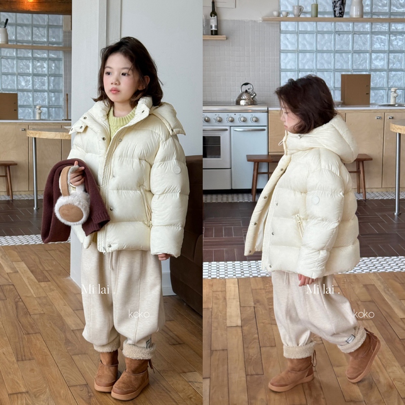 Milaikok Children's Clothing 2025 Winter New Unisex Regular Style Hooded down Jacket White Duck down 188135