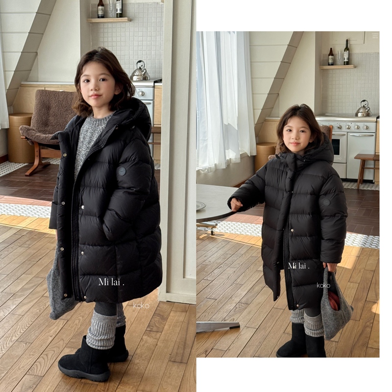 Milaikok Children's Clothing 2025 Winter New Style Girls' Korean Style Long Hooded down Jacket White Duck down 188136