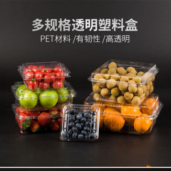 두꺼운 일회용 투명 과일 포장 상자 1 파운드 딸기 상자 플라스틱 상자 500G 신선한 키핑 박스 체리 박스