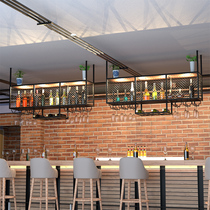 Bar wine rack music dining bar hanging wine cabinet goblet inverted hanging rack bar wine rack cup holder shelf custom