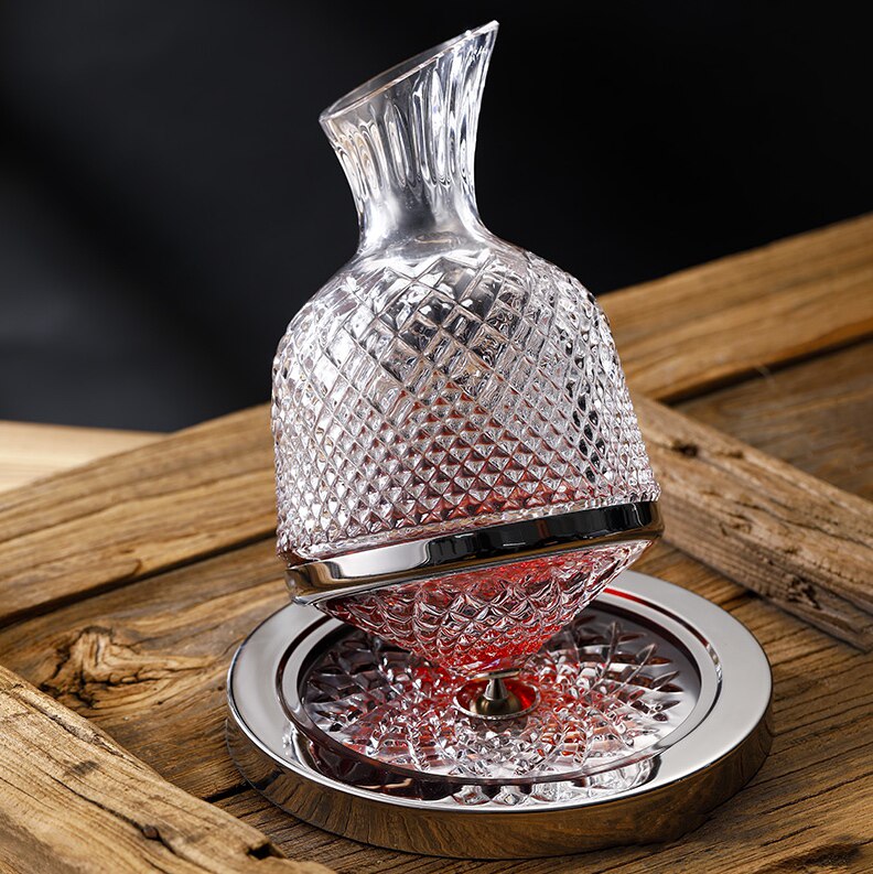 GLASS KING Gyro Decanter Crystal Tumbler Decanter