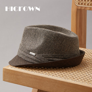 25 Autumn/Winter Men's Wool Jazz Hat Cool and Stylish European and American British Casual Large Head Circumference Hat