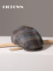 Autumn and winter men's and women's same style pure wool literary plaid cap, fashionable retro progressive hat, big head travel hat