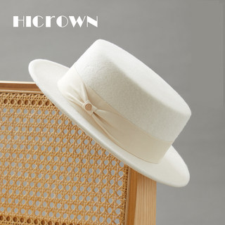 Autumn and Winter Wool Felt Flat-Top Hat, Vintage French Style, European and American Elegance, Large Head Circumference, Unisex, Fashionable and Versatile