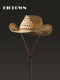Versatile Straw Hat for Summer Outings, Rolled Brim, Wide Brim, Hollowed Out, Vacation Sunshade, Breathable, Western Cowboy Style, Fashionable