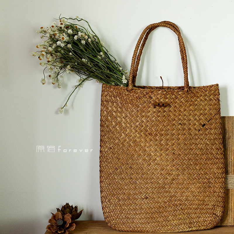 Hand-woven flower basket home B&B vintage scene window model room decoration decorative flower ware personality ornaments