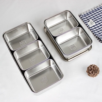 304 stainless steel Japan-style square cartridge cover Dogge Steamed Basin Seasoned Food Intake Box Ice Cream Cuisine Split Box