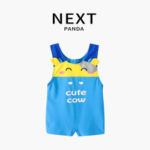 British swimsuit next panda baby boy zipper cartoon cow short sleeve one piece swimsuit trendy