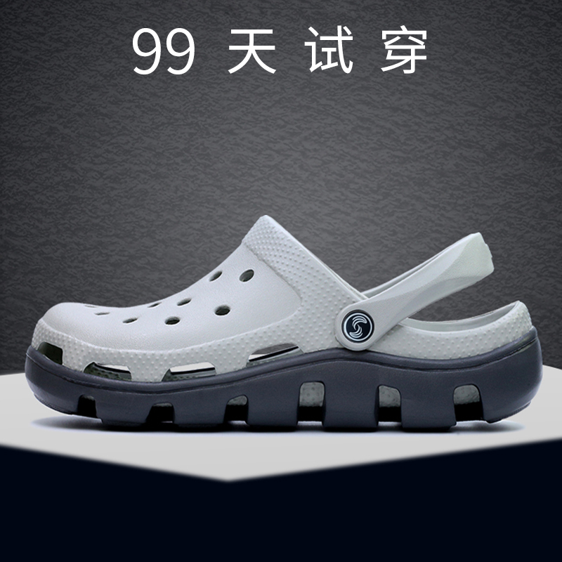 New Summer Clogs for Men, Large Size, Closed-Toe, Non-Slip, Soft-Soled, Casual Driving Sandals for Fathers, Suitable for Outdoor Wear on the Beach