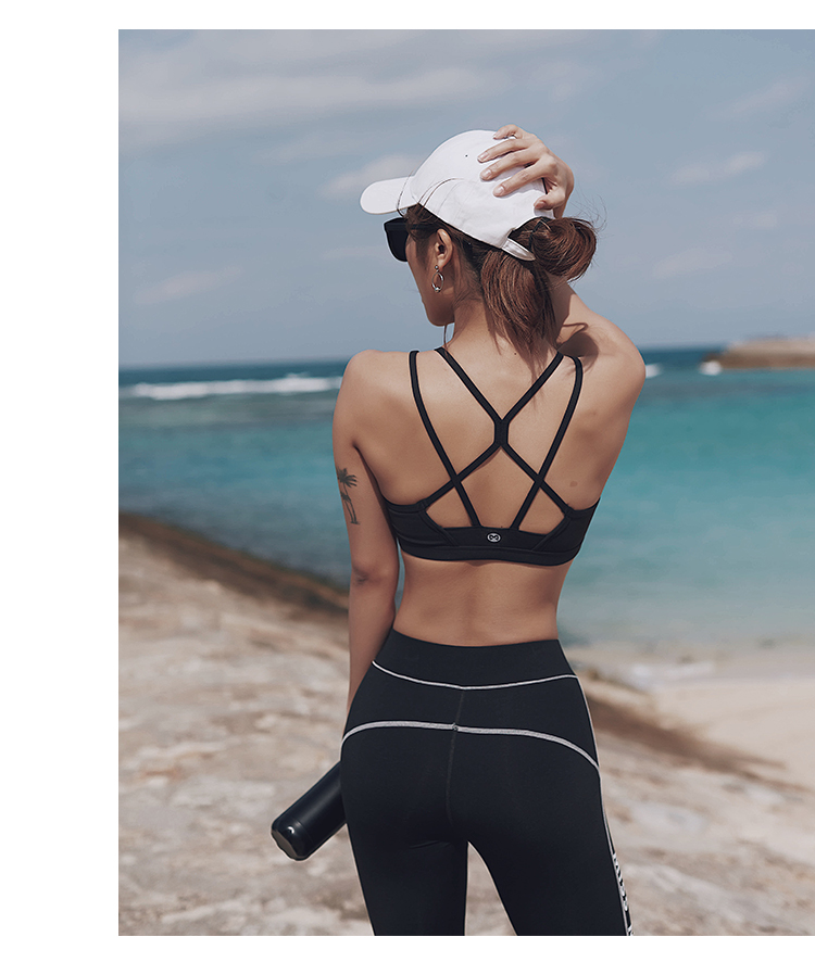 Lạ cô gái thể thao đồ lót nữ chống va chạm chạy tập hợp khuôn mẫu vẻ đẹp trở lại yoga tập thể dục áo ngực chuyên nghiệp áo ngực áo tập yoga đẹp