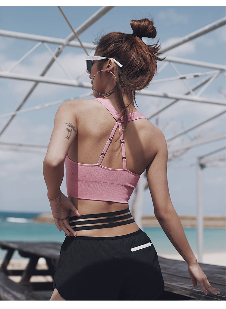 Cô gái lạ hỗ trợ cao đồ lót thể thao nữ sốc chạy chạy tụ tập làm đẹp trở lại vest thể dục áo ngực yoga bra áo tank top gym