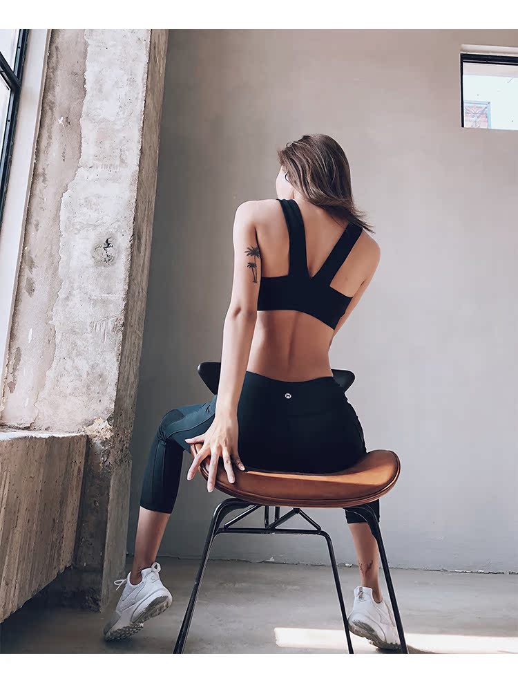 Strange lực thể thao áo ngực nữ chống sốc thu thập rập khuôn phong cách vest chạy thể dục vẻ đẹp trở lại chữ yoga đồ lót bộ quần áo tập gym nữ