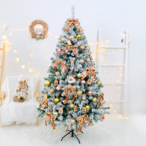 2024 new Christmas tree set Christmas decorations simulated white falling snow high-end flocked Christmas tree