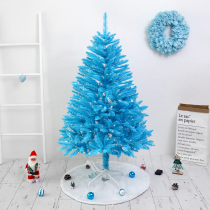 Blue Christmas tree decorations hotel facade window scene decoration creative pvc Christmas tree with lights