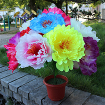 Simulation flower great peony disc view silk flower peony bouquet fake flower sweeping tombs cheap and clear flowers sacrificial bouquet