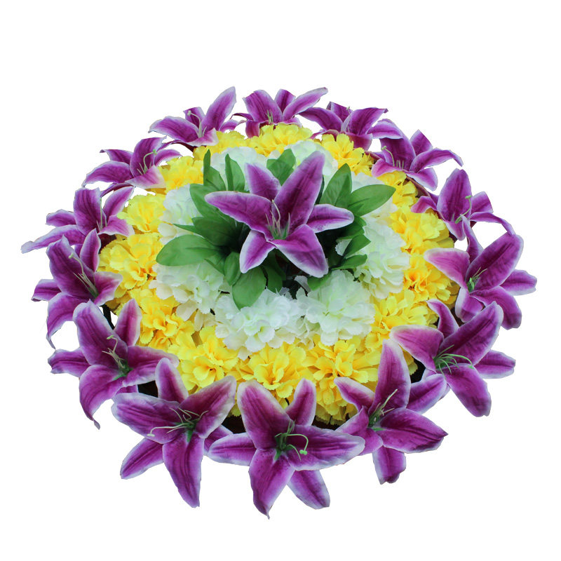 Simulation Chrysanthemum large flower ring Qingming flower Flowers Silk Flowers Cheap Sweep Tombs Flower Plastic Flower Wholesale Cemetery Decoration Flowers
