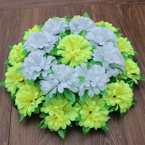Simulation of flowers Chrysanthemum wreath Qing flowers sacrifice plastic garden plastic garden with flowers decorated flowers