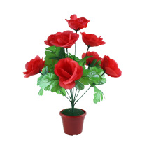 Emulated flower rose bouquet 9 heads lace up the bouquet Tomb-Sweeping Festival Flower cheaply Tomb-Sweeping flower placement flowers Upper grave decoration flower
