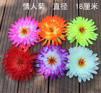 Silk flower big chrysanthemum Qingming flower cheap sweeping tombs flower electronic wreath flower stage head decoration to decorate flower wall background flowers