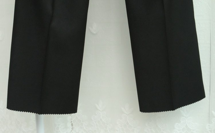 Демисезонные шерстяные черные штаны, свободный прямой крой 