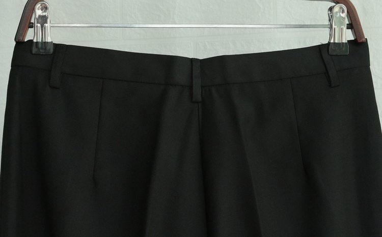 Демисезонные шерстяные черные штаны, свободный прямой крой 