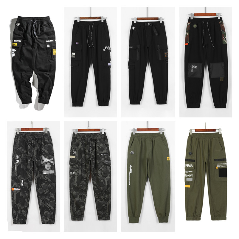 A day-series Chaoty Clothing Pants Casual Sports Men and women Camouflage Splicing Printed Ape-pants Trunks Pants PIPE PANTS