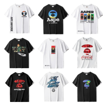 Day Series Tide APE Short sleeves Summer pure cotton camouflage letters between men and women 100 Loose Big Code Casual Ape Monkey T-Shirt