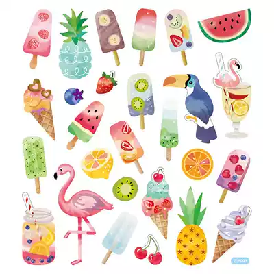 458152 Multicolored Stickers Sweet Tropics Series 6 5 inch Large