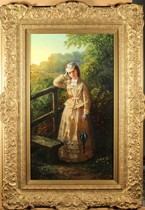 Oil painting of the Fort of Lion Europe by Jane Maria Boucett 1839-1891