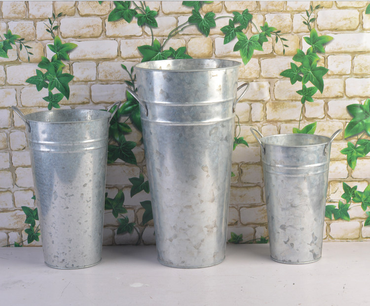 Galvanized iron barrel flower barrel flower barrel household barrel wedding dry florist shop decorated bamboo label barrel