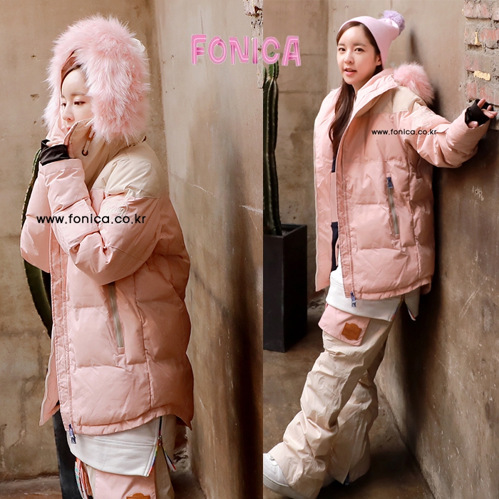 NAPING Korea ski suit pants women's single double board suit One suit powder white for a warm and waterproof wind chill