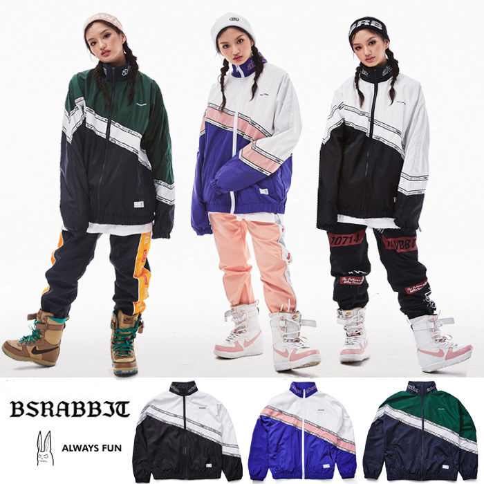 BSRABBIT1819 Korean ski suit pants male and female single double board waterproof wind powder black outsuit