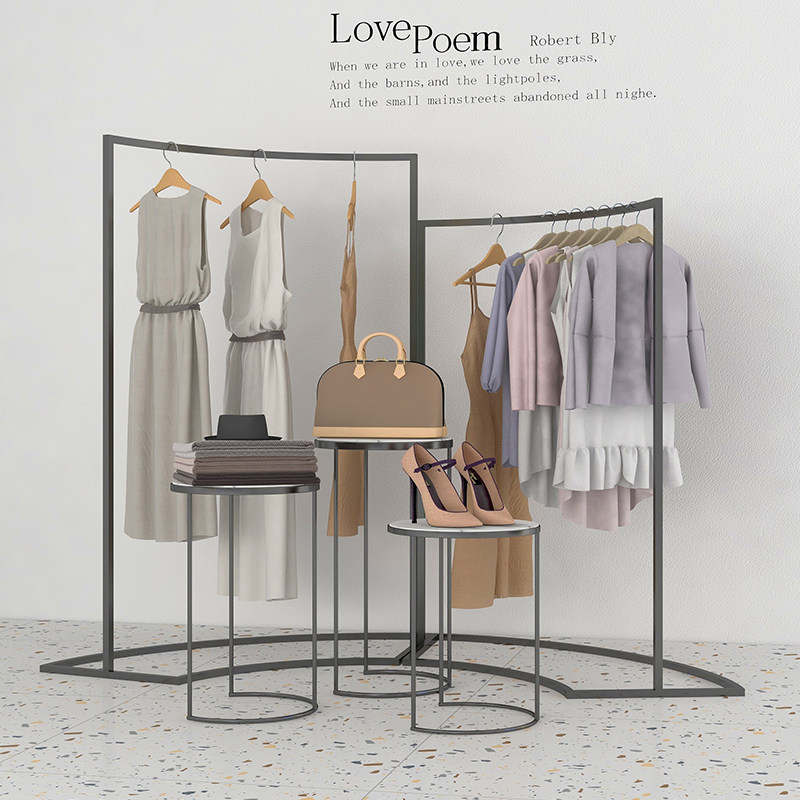 Curved clothing rack landing simple clothing store semicircular Nakajima rack creative women's clothing store shelf display rack