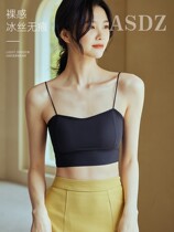 Halter underwear womens summer big chest beauty back bandeau incognito dress breathable net red Japanese bra u-shaped invisible thin section