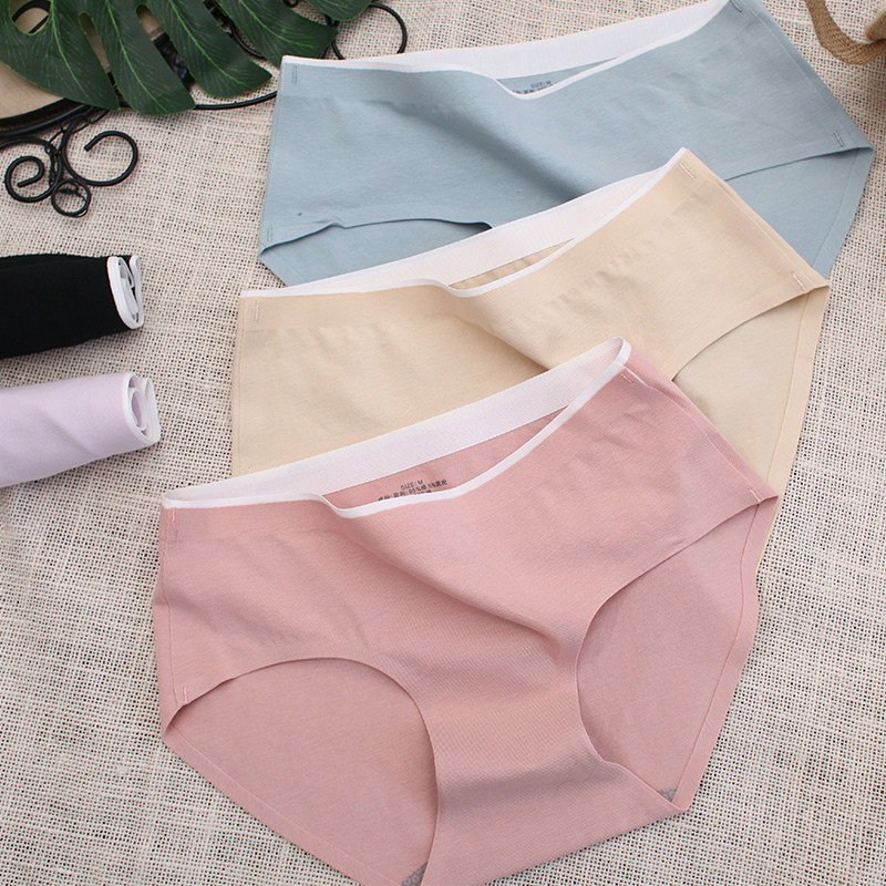 103 Japanese seamless panties women's pure cotton cotton antibacterial thin breathable mid-waist girls briefs RL