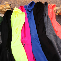 103 solid color fitness clothes tight fast-drying yoga clothes Spring and autumn sports leisure zipper hooded sports jacket