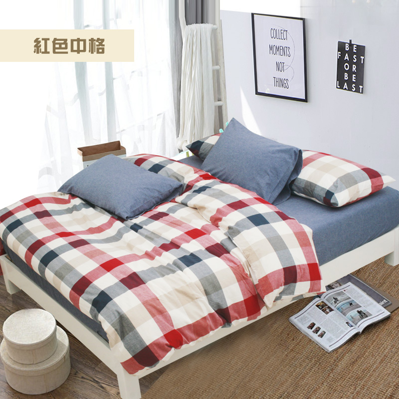 Aijia nhà dệt bông quilt cover rửa quilt cover mảnh duy nhất có thể được tùy chỉnh để đặt hàng màu rắn sợi nhuộm kẻ sọc unprinted cotton