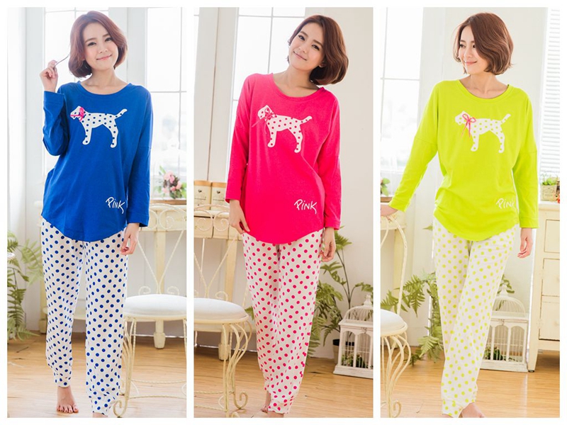 [Đặc biệt hàng ngày] Bộ đồ ngủ nữ mùa thu dài tay cotton nữ sinh viên phần ngọt ngào giản dị có thể mặc quần áo bên ngoài - Bên ngoài ăn mặc đồ bộ pijama
