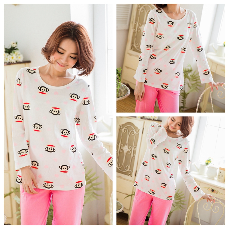 [Đặc biệt hàng ngày] Bộ đồ ngủ nữ mùa thu dài tay cotton nữ sinh viên phần ngọt ngào giản dị có thể mặc quần áo bên ngoài - Bên ngoài ăn mặc đồ bộ pijama