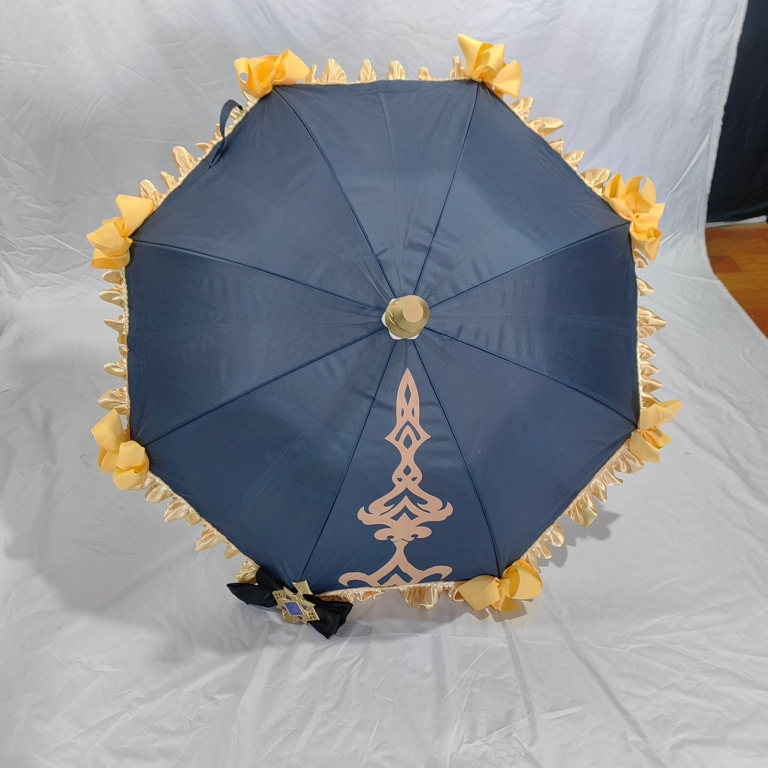 In Stock Navia Cosplay Umbrella Prop Cosplay Two-Dimensional Double-Layer Lace Parasol