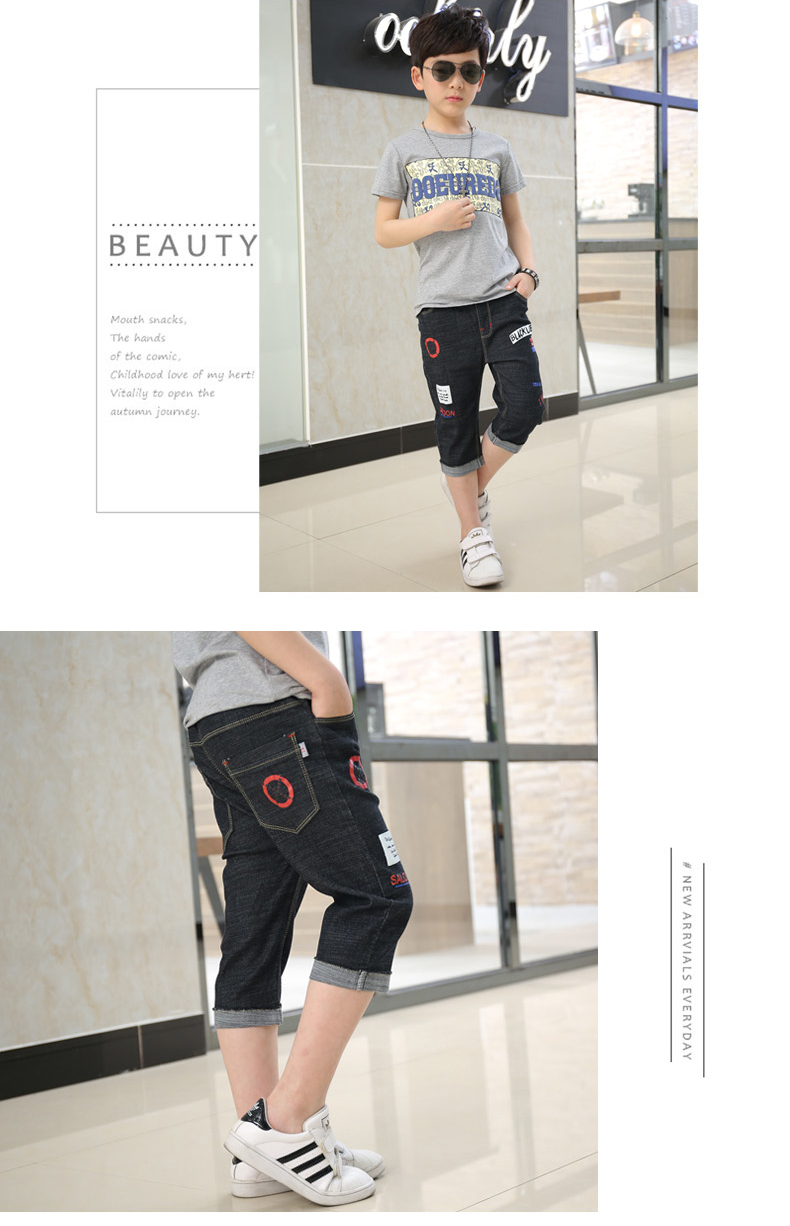 Quần denim crop top 2019 hè trẻ em mới mặc quần short 5 chiếc quần mùa hè cho bé quần mỏng - Quần jean chân váy trẻ em