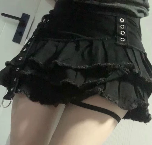 Панк-девчонка, старая, старая, юбка-юбка с тремя слоями