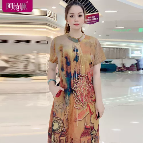 Платье для матери, свободный крой, большой размер, для среднего возраста