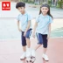 Quần áo sân vườn mẫu giáo mùa hè nhóm dịch vụ lớp học mua quần áo mùa hè ngắn tay cho trẻ em phù hợp với học sinh tiểu học và trung học - Đồng phục trường học / tùy chỉnh thực hiện áo trẻ em Đồng phục trường học / tùy chỉnh thực hiện