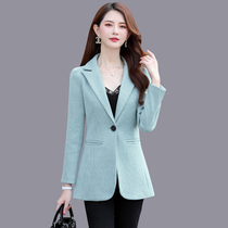 Suit Jacket Womens 2021 Autumn New Korean Slim Long Casual Female Spring and Autumn Thousand Birds