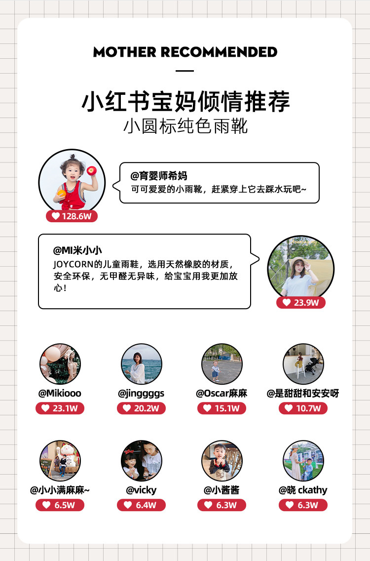 Joycorn加可雨鞋宝宝雨靴防水男童女童胶鞋小童儿童防滑水鞋户外 — 8
